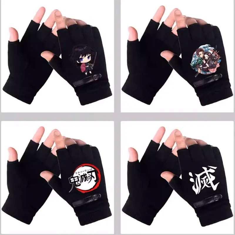 Winter Clothing Girls - Anime iblis avcısı öğrenci yarım parmak