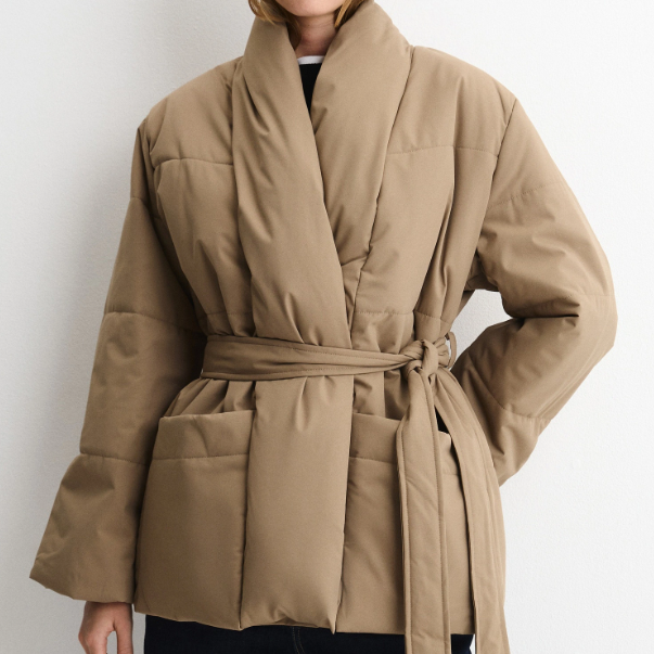 Puffer Jacket Women Down - PUAL Kadın Kemerli Şişme Mont V