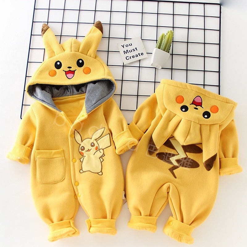Winter Clothing Japan - Karikatür Cep Canavarları Bebek Pijama Yenidoğan
