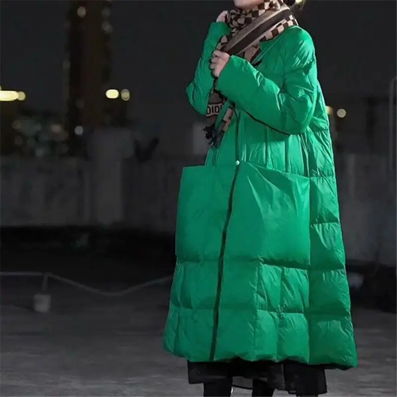 Puffer Jacket Women Down - Boy uzun aşağı ceket büyük cepler