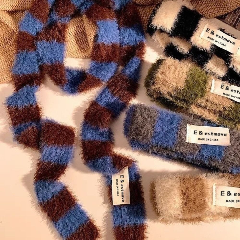 Winter Clothing Girls - Örme Y2K Kız Şerit Eşarp Sıcak
