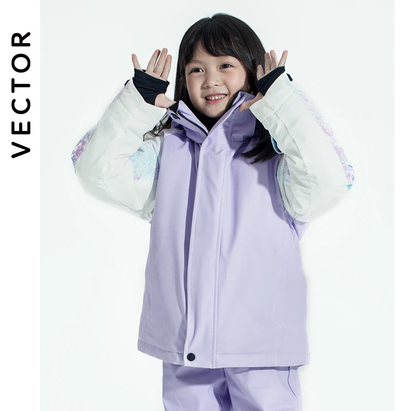 Winter Clothing Vector - Çocuk Snowwear açık su geçirmez ve