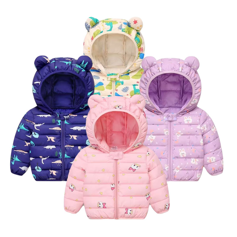 Winter Clothing Toddler - Çocuk Pamuk Ceket Bebek Karikatürler Aşağı